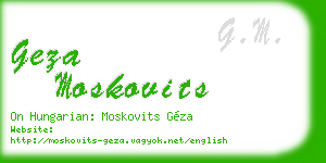 geza moskovits business card
